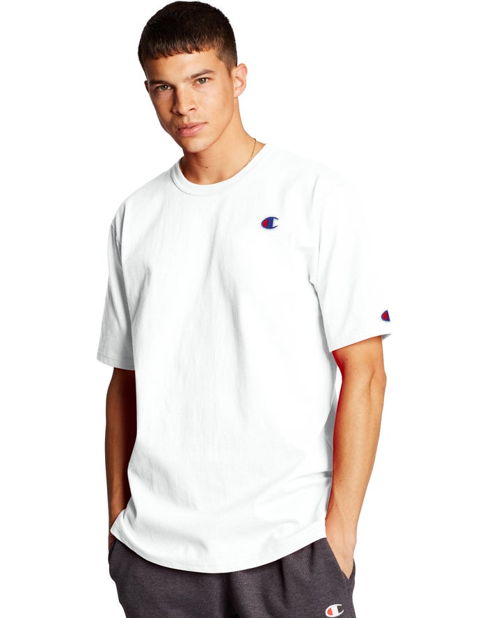 Champion T-Shirt Heren - Wit - Heritage C Logo ( 695104-PQF )